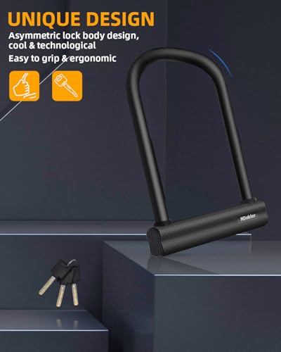 Image of NDakter Large Bike Locks Heavy Duty Anti Theft, 18mm Thick, Motorcycle Wheel Lock with 3 Keys, for Ebike, Escooter, Fat-Tire and Dirt-Bike