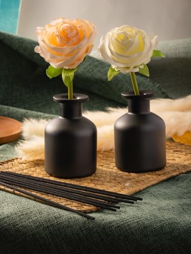 Set 9 botellas difusoras de vidrio 150ml negro mate miniatura 6