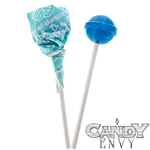 Light Blue Dum Dums Color Party - Blue Raspberry Flavored - 75 Count Bag - 12.8 ounces - Includes Free How To Build a Candy Buffet Guide