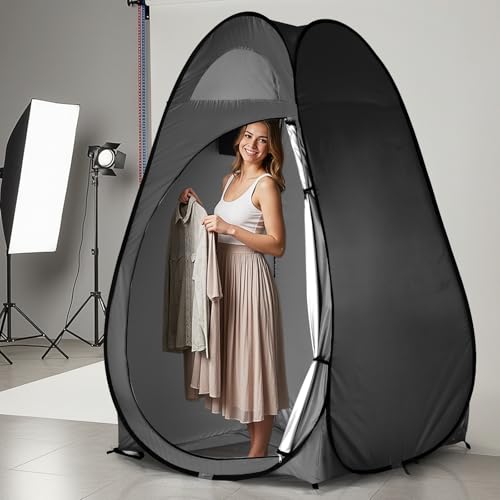 Pop Up Shower Tent - Privacy Shelter for Camping, Beach & Hiking, 6.2ft Portable Changing Room & Toilet Tent with Carry Bag, Water-Resistant & UV Protection for Outdoor Activities, Black - Image 3