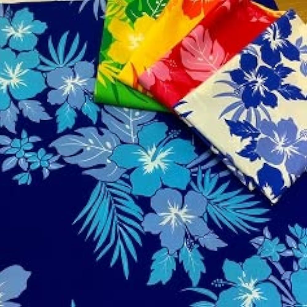 Amazon | ハワイアン生地 ハイビスカス柄 5色 T/Cブロード 綿ポリ