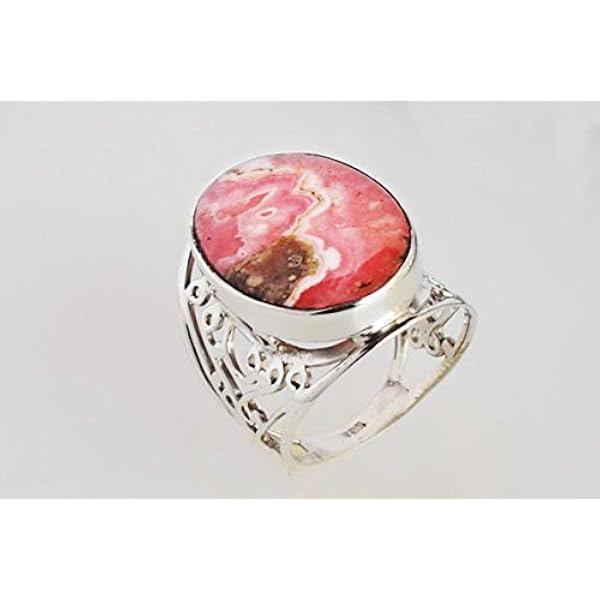 Ravishing Impressions Rhodochrosit Ring Sterling-Silber 925 Edelstein für Damen FSJ-1091