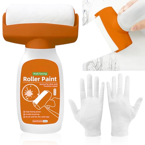 GreenYeah Brosse Roulante de Réparation Murale, Retouche Peinture Blanc Mur, Petite Brosse de Réparation Murale à Rouleau pour Retirez Les Graffitis Muraux, Taches, Réparer Les Fissures du Mur