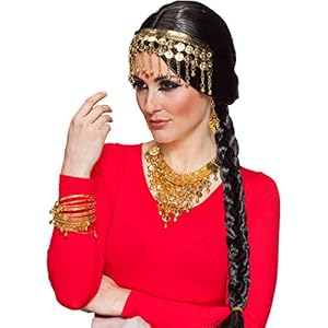 Opwindende Gipsy sieradenset zigeunerin / goud kettinglengte variabel, oorbellen 7 cm lang / waarzegger modesieraad met…