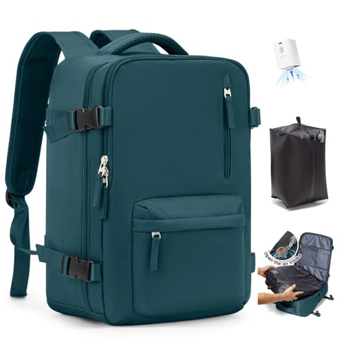 SZLX Vakuum Rucksack mit pumpe Ryanair Handgepäck 40x30x20 Damen Wizzair Handgepäck 40x30x20 Vakuum Reiserucksack mit pumpe Easyjet Wasserdicht Herren für 14-Zoll-Laptops mit Schuhfach