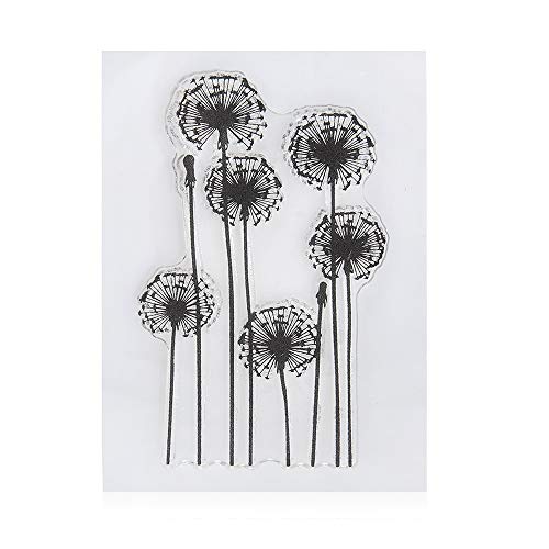 4Pcs Dandelion Clear Stamps Lavender Flowers Leaves Rubber Clear Stamp/Seal Scrapbook/Photo Diy Album Decorative Card Making #TOP1