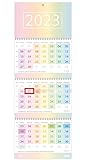 modelos de calendarios para oficina Rainbowlook: el clásico calendario de tres meses con ropa moderna: el diseño del calendario en colores pastel del arco iris es un verdadero atractivo y da un buen humor al instante.