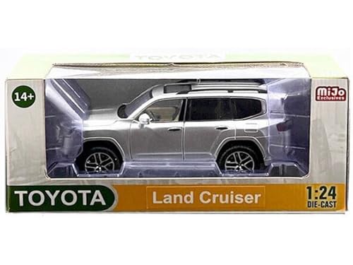 Land Cruiser metálico plata 1:24 con techo solar miniatura 4