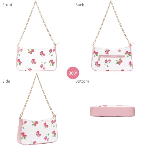 Sunwel Fashion Cute Strawberry Cherry Blueberry Prints Small Shoulder Bag Mini Crossbody Bag for Women3