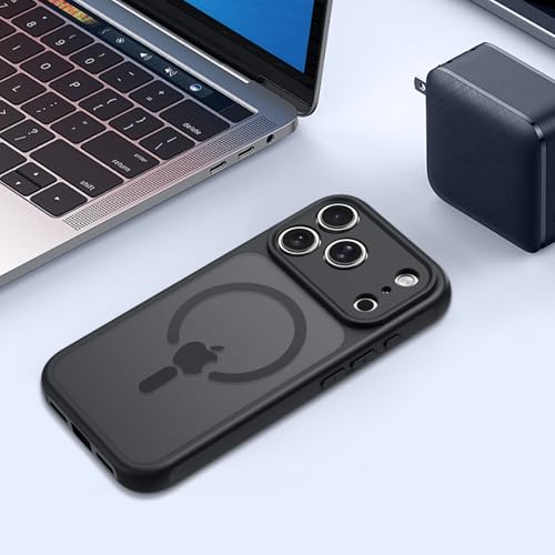 Image of Tobfit Magnetic Case for iPhone 17 Pro Compatible with Mag Safe, Translucent Matte Back Slim Shockproof Phone Cover for iPhone 17 Pro