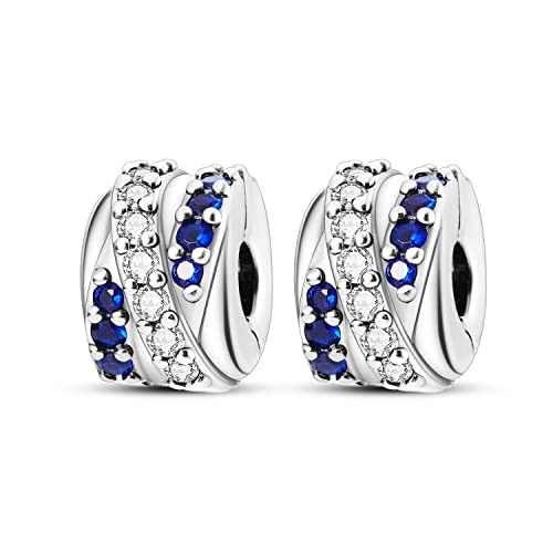 Parmuz Clip Spacer Charm For Bracelet 925 Sterling Silver Pave Cubic Zirconia Clip Lock Spacer Stopper Charm Bead Star Moon Evil Eye Charms Jewelry Gift For Woman #TOP15