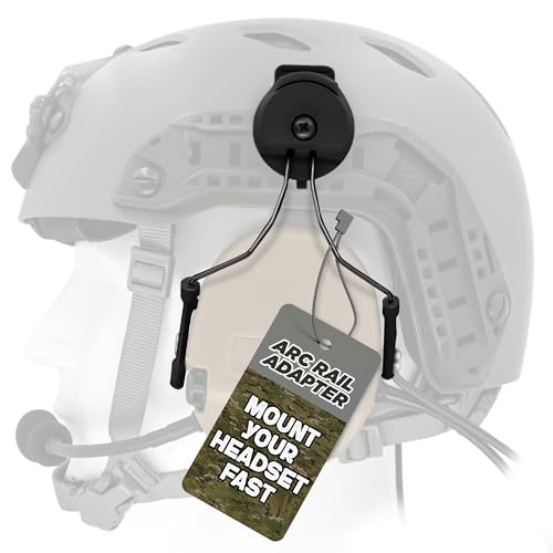 ARC Rail Adapter for Tactical Headsets – Compatible with Peltor Comtac II/III, Earmor M31/M32, Sordin – Fits FAST, MICH, EXFIL Helmets – Airsoft, Range, Law Enforcement – Secure Mount, No Tools Needed