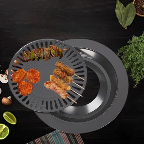 Kixre Korean Style Non-Stick Smokeless Indoor Barbecue Pan Grill Stovetop Plate,BBQ Grill Rack Barbeque Kitchen Barbecue Pan,Indoor Outdoor Nonstick Roasting Trays Tool