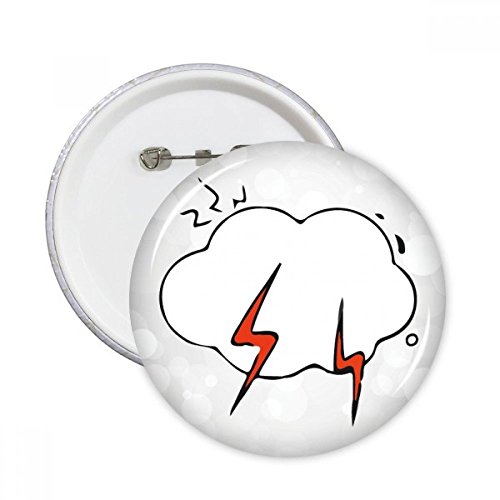 Badge rond Météo Foudre Nuage de taille M pour customiser vos vêtements et vestes