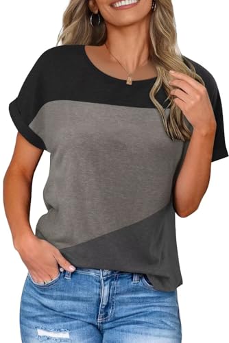 KISSMODA Summer Short Sleeve T Shirt Loose Fit Casual Dressy Women Top 2025 Trendy Ladies Fashion Blouses(S-3XL)