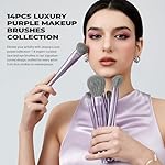 Jessup Makeup Brushes Set Professional 14pcs Vegan Make Up Brushes, Foundation Eyeshadow Concealer Contour Powder Blush Blending Eyeliner Brush, Premium Synthetic Fiber, Luxury Purple T512 - Image 2
