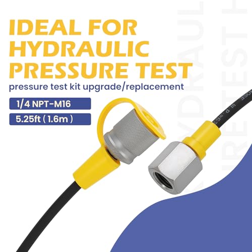 Image of MEASUREMAN Hydraulic Test Hose, 630 BAR /9000 PSI, G1 /4 inchBSP to M16, 1.6m High-Pressure Diagnostic Hose