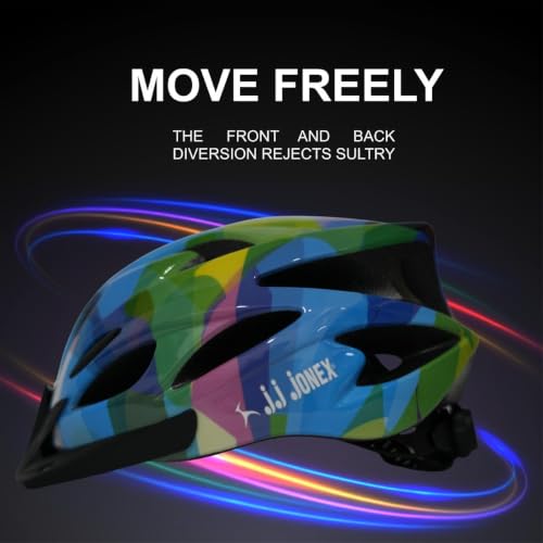 Image of JJ Jonex Adjustable Cycling & Skating Helmet with Detachable Visor | Light Weight | Adjustable Strap with Comfortable Chin Padding | Ideal for Men, Women & Kids (Multicolor, Large)