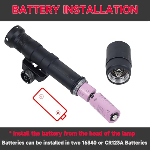 LECPECON Tactical Flashlight Mloc Flashlight with Remote Pressure Switch and Mloc Mount, Picatinny Mount (600)
