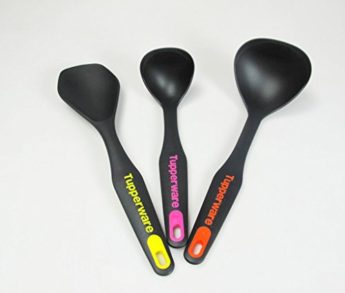 Tupperware Louche Rose et Noir Ensemble d'Ustensiles Colorés