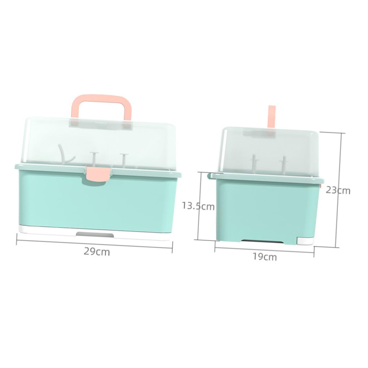 Trocknungs und Aufbewahrungsbox für Babyflaschen aus Kunststoff mit Griffdesign Staubschutzdeckel Geeignet für Stillzubehör und Sauger für Zuhause