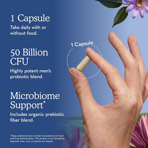 Garden of Life Probiotics for Men, Dr Formulated 50 Billion CFU 15 Probiotics for Digestive Health + Organic Prebiotic Fiber, Colon & Immune Support, Daily Gas Relief, Shelf Stable, 30 Capsules - Image 6