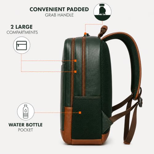 Image of FUR JADEN Anti Theft Number Lock Backpack Bag with 15.6 Inch Laptop Compartment,Organizer Pocket for Men Women Boys Girls (Tan & Green)