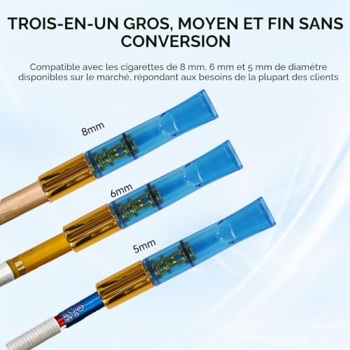 CaLeQi Filtres à Cigarettes Lot de 10, Plaqué or à Cinq Couleurs Filtre – vue 3