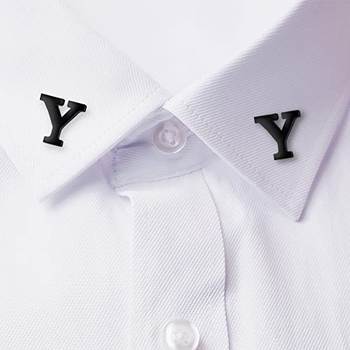 Image of HONEY BEAR Initial Alphabet Letter Lapel Pins Collar Badge Brooches for Mens /Womens Shirt Dress Decoration Black