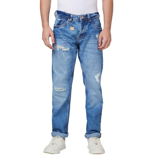 Image of Spykar Men's Kano Slim Fit Mid-Rise Jeans (Ankle Length)
