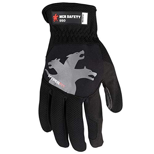 MCR Safety 950M HyperFit Mechanics Work Gloves, Synthetic Leather Palm Reflective Logo on Super - Thumbnail 2