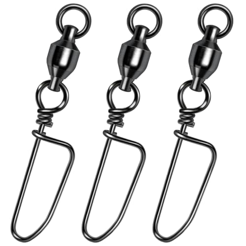 Alwonder 20-Pack Ball Bearing Swivels with Snaps, Fishing Snap Swivels Fishing Tackle Saltwater...