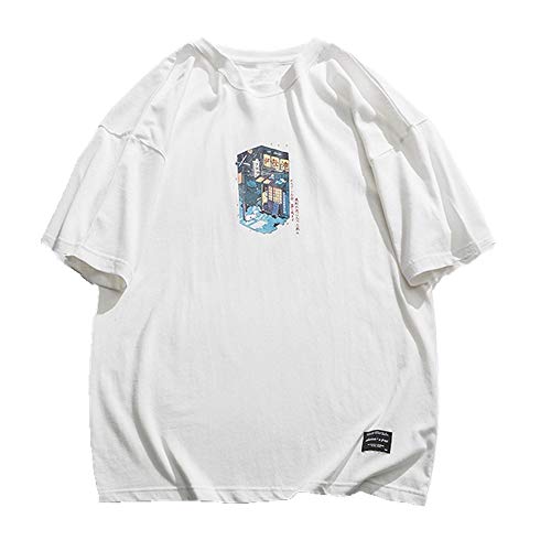 NOBRAND Verano de dibujos animados Impresi�n Manga Corta Camiseta de los Hombres Casual Camiseta Suelta y Vers�til Manga Corta