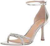 Jewel Badgley Mischka Vani Glitter Straps Stiletto Heels, Silver, 8