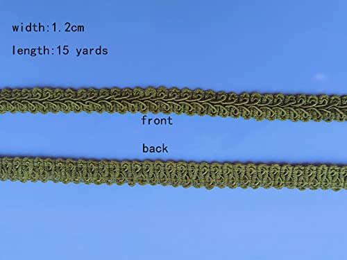 1/2 Inch Gimp Braid Trim 15 Yards For Upholstery Costume Diy Crafts(Moss Green 1029) #TOP2