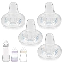 Sippy Cup Nipples for MAM Easy Start Bottle,Easy Active Bottle and Glass Baby Bottles,Plastic Trainer Cup,Soft Silicone Nipples,Variable Flow Conversion Nipple,6+ Months,4 Count