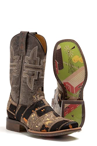 Tin Haul Women's Furrlicious Western Boot Broad Square Toe - 14-021-0007-1446 BR 7 1/2 M US Brown