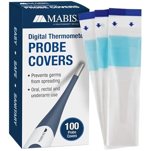 MABIS Disposable Probe Covers for Digital Thermometers, Box of 100, FSA Eligible, Can be Used Orally, Rectally or Under the Arm Cover