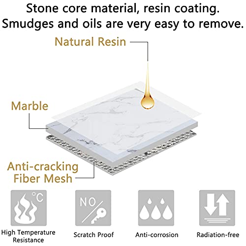 Marmor Couchtisch Niedriger Tisch Licht Luxus Modern Große Aufbewahrung Couchtisch für Zuhause Wohnzimmer Hotel Stabiler Eisenrahmen Schwarz 120 cm – Bild 6