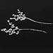 rosenice 16 Inch White Artificial Flower Picks with Acrylic Bead Drops Simulated Flower Branch Ornaments for Wedding Bouquet Fillers and DIY Craft Decorations