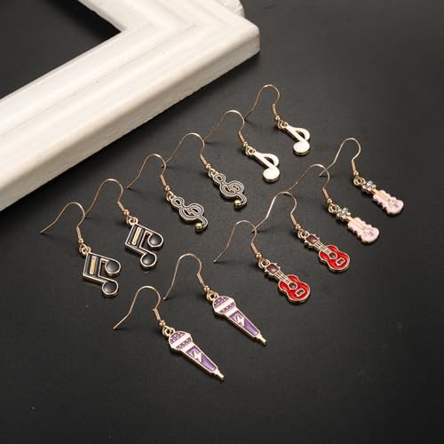 Music Earrings Musical Note Dangle Earrings Concert Party Rock and Roll Accessories for Music Lover4