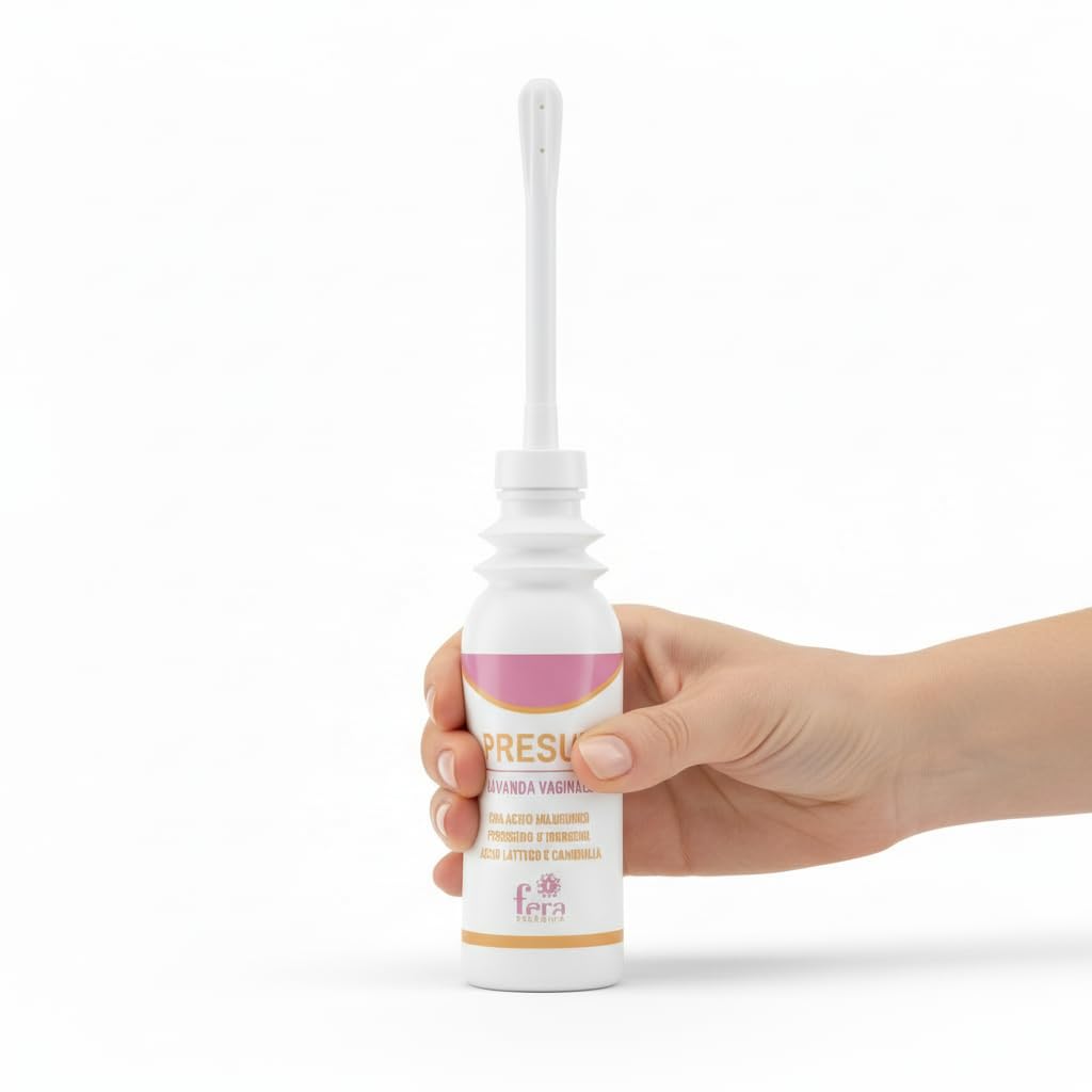 Presur - Lavanda Vaginale pH 3,5 pronta all'uso con Acido Ialuronico, Perossido d'Idrogeno, Acido Lattico e Camomilla - 5 Flaconi da 100 ml con Cannula Monouso (Confezione da 5)