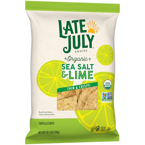 Image of Late July Restaurant Style Sea Salt & Lime Tortilla Chips, 10.1 Oz Bag