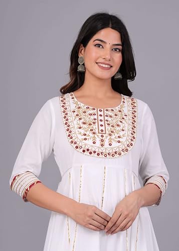 JG JAI GOVINDAM Cotton Anarkali Indian Kurti for Women Pakistani Wedding/Party Wear Designer Style Anarkali Suit for Women4