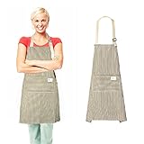 【Verstellbarer Halsriemen】: Der Halsriemen der Schürze ist verstellbar und mit einer verstellbaren Schnalle versehen. Sie können die Größe des Halsriemens und der Taillenschnürung entsprechend Ihrer Körpergröße ändern und einfach an- und ausziehen.