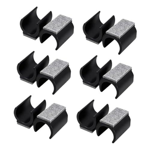 Plastic Rectangle Chair Leg Caps 24Pcs Chair Foot U Shaped Floor Glides Anti Wear Non Slip for Round Sled Base Legs Tubing Caps with Felt Pads