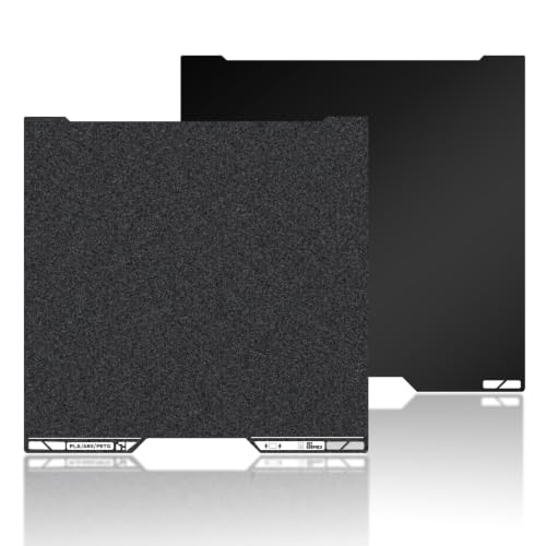 355x346mm Build Plate Double Sided Sheet Textured PEI + Smooth PEI Flexible Removable Spring Steel Heated Printing Bed Platform for Bambu Lab H2D/H2S Laser 3D Printer