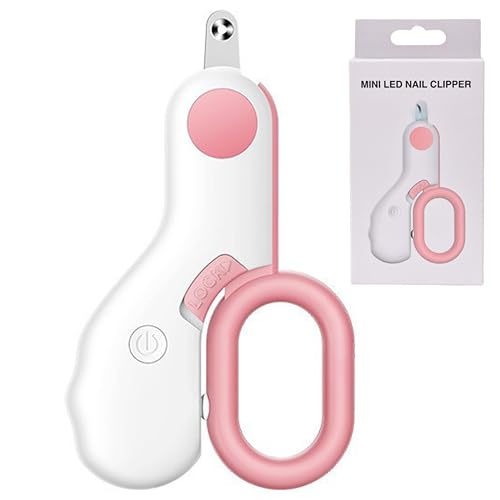 BudtzeDog & Cat Pets Nail Clippers and Trimmers, LED Nail Clippers with Light, Precision Angled Blades & Steady Grip, Rofessional Grooming Tool for Pets (Pink)