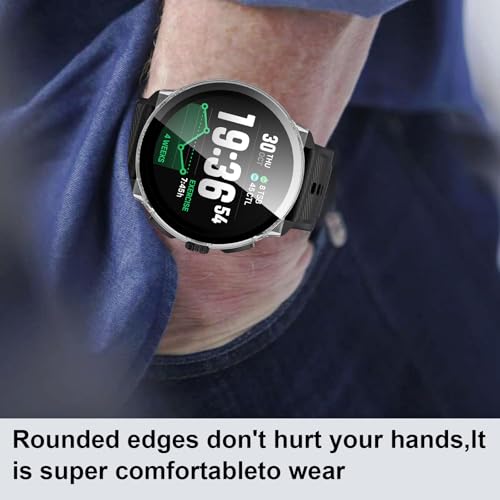 Aerku Funda Compatible con Suunto Race 2, 9H HD Anti-Choque Parachoques Anti-rasguños Protector Duro PC Marco Cristal Templado Protector de Pantalla Funda - Transparente&Negro