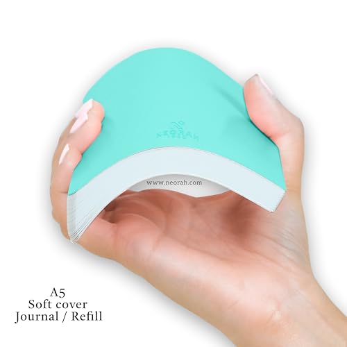 Image of NEORAH - A5 Ruled Notebook Soft Cover | Journal Refill | Ruled Journal | 110 GSM | 160 Pages (Size 21 cm x 14.8 cm) Planner Journaling Writing Note Taking Diary, Travellers Journal -Teal